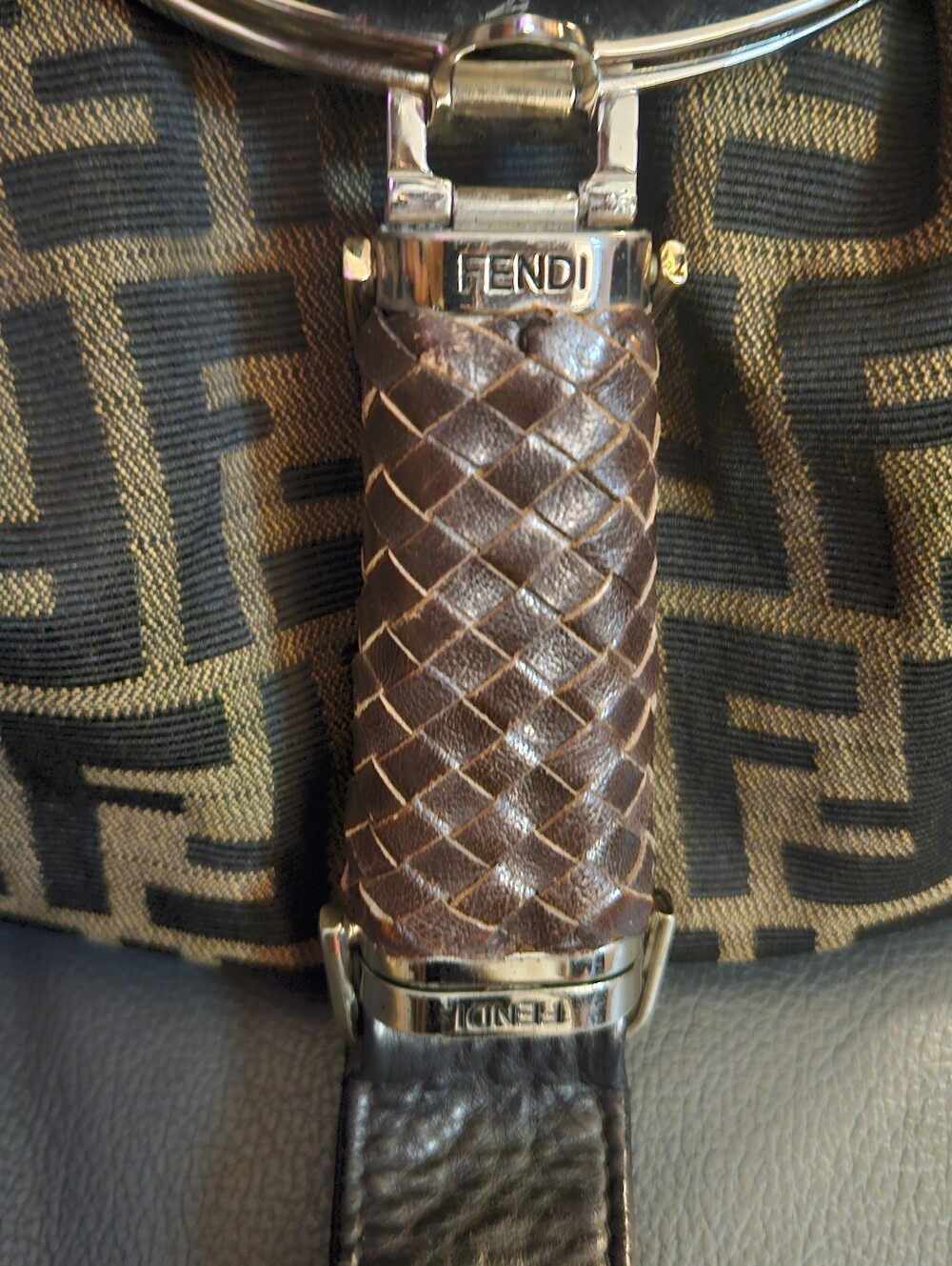 FENDI Nappa Nuvolata Vitello Tortuga Spy Bag - Picture 13 of 16